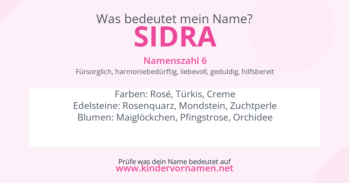 Was bedeutet der Name Sidra?