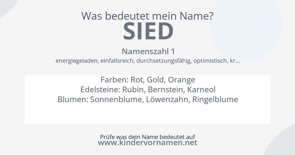 Was bedeutet der Name Sied?