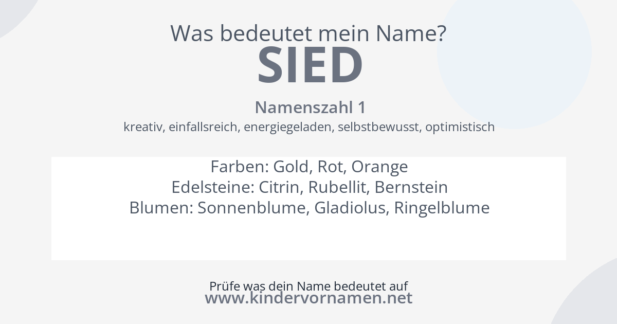 Was bedeutet der Name Sied?