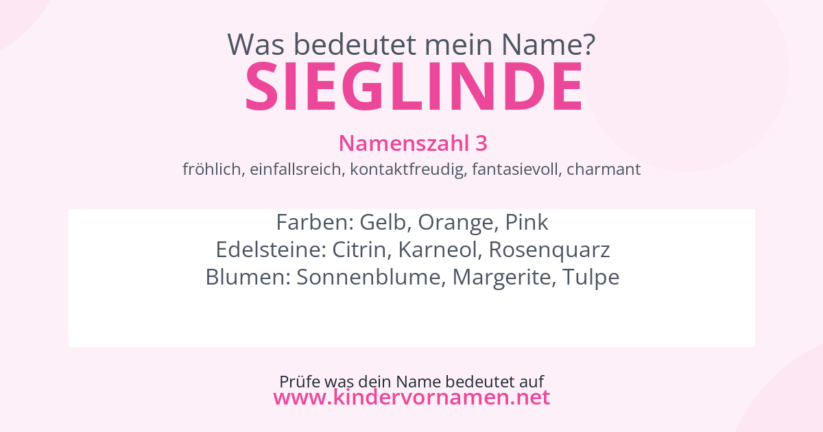 Was bedeutet der Name Sieglinde?