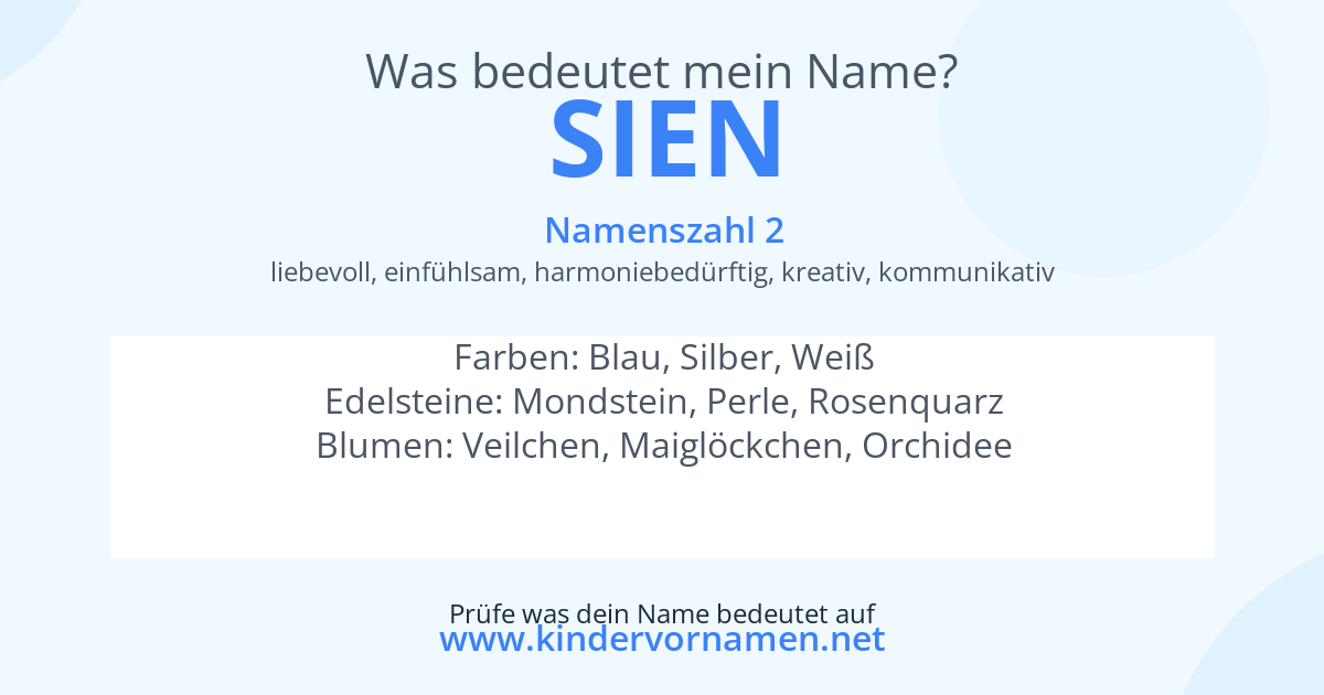 Was bedeutet der Name Sien?