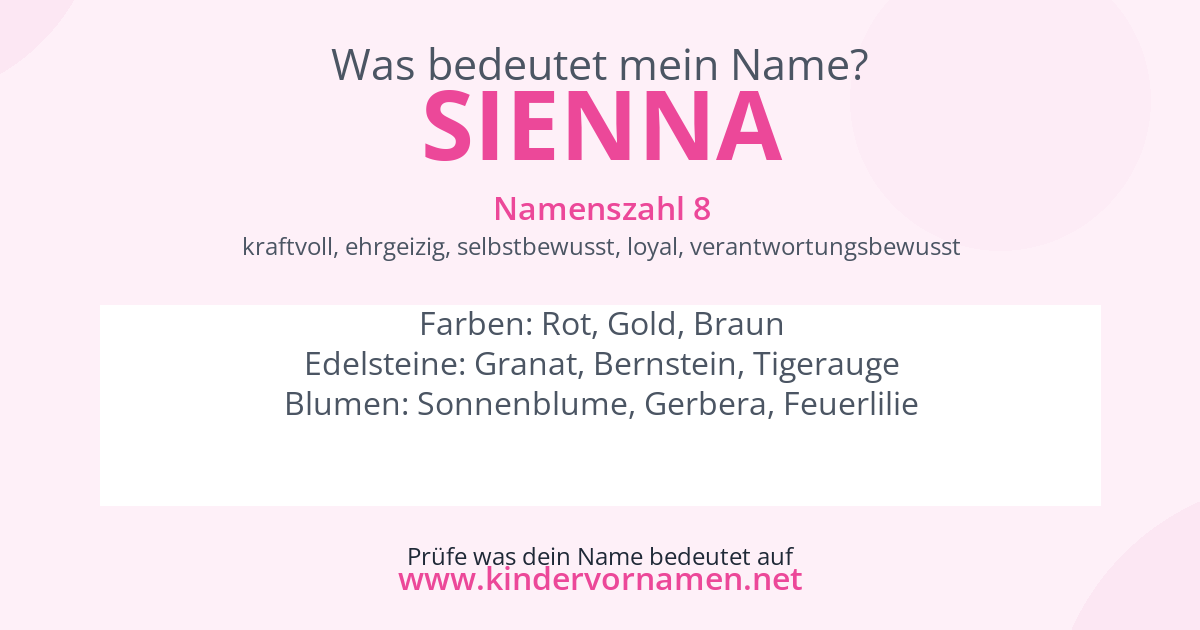 Was bedeutet der Name Sienna?