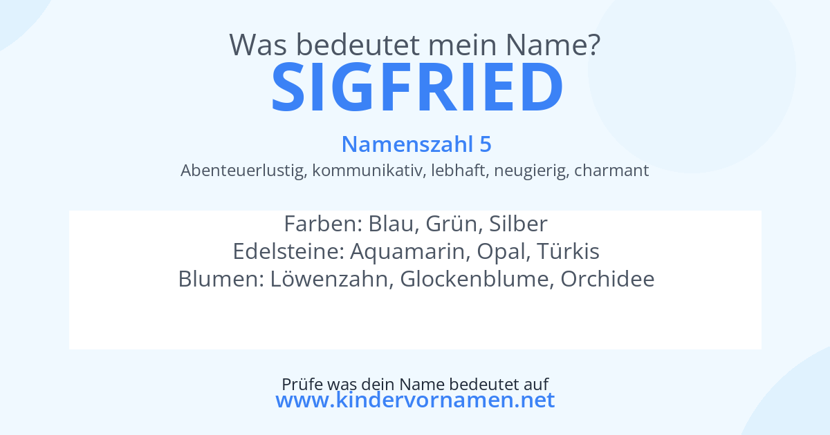 Was bedeutet der Name Sigfried?