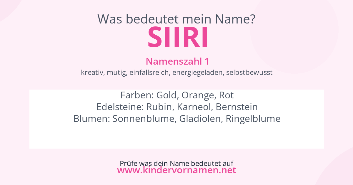 Was bedeutet der Name Siiri?