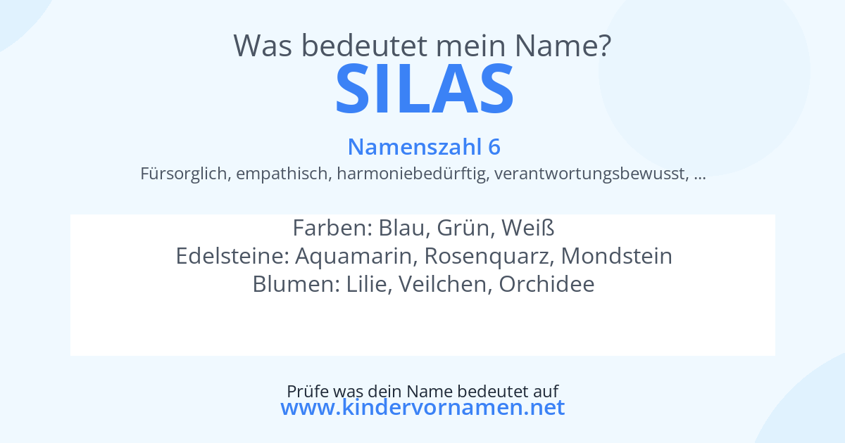 Was bedeutet der Name Silas?