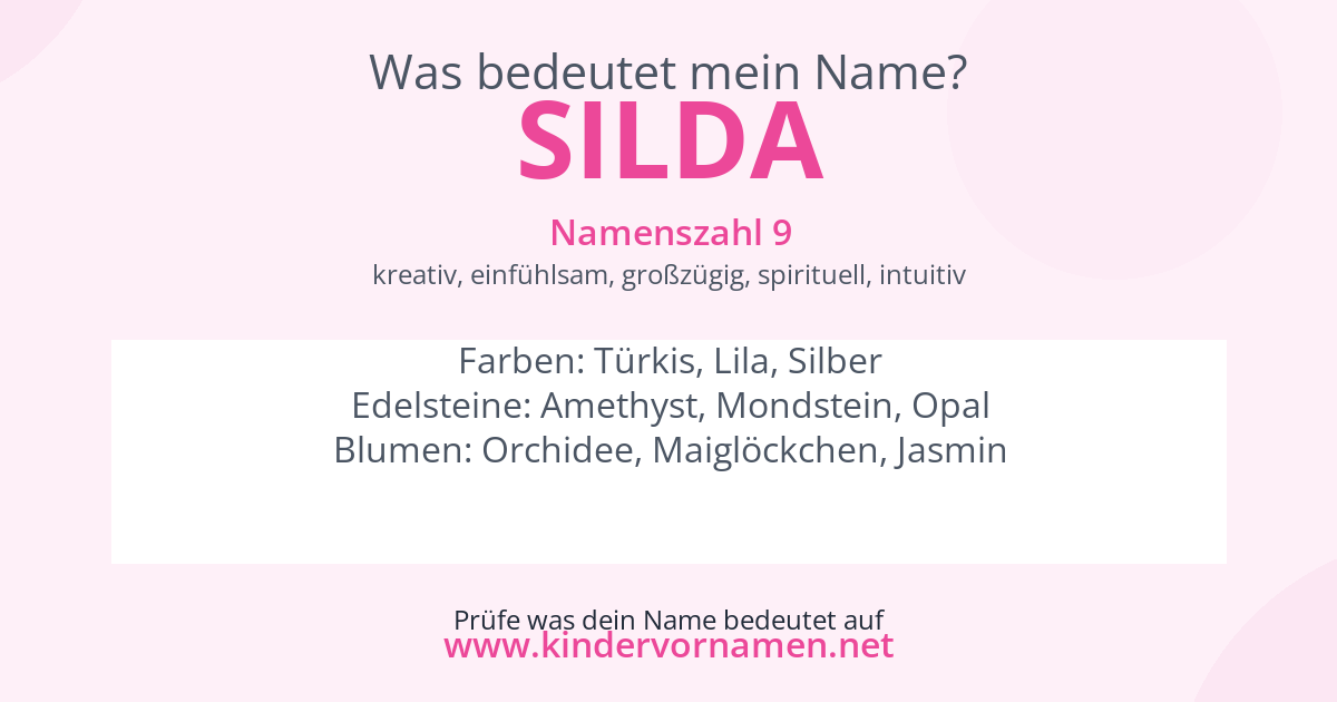 Was bedeutet der Name Silda?