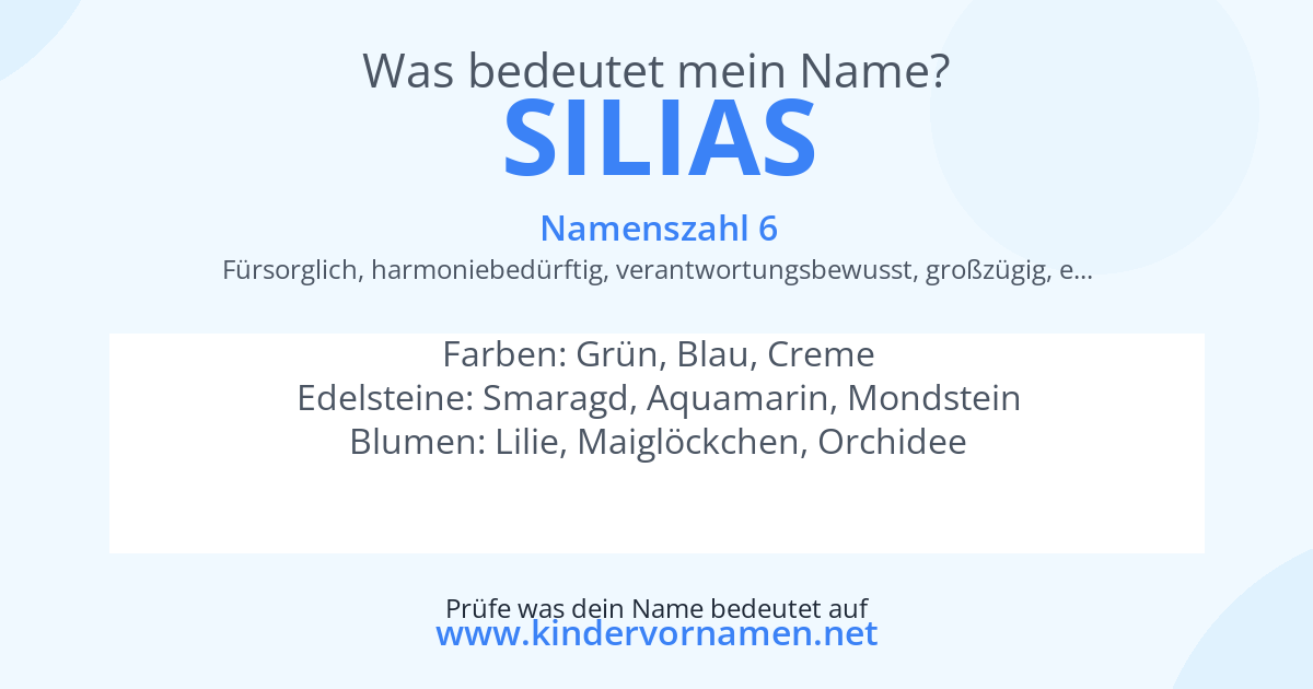 Was bedeutet der Name Silias?