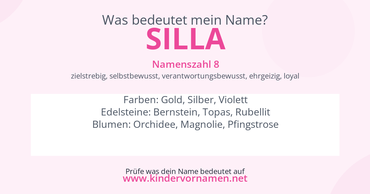 Was bedeutet der Name Silla?