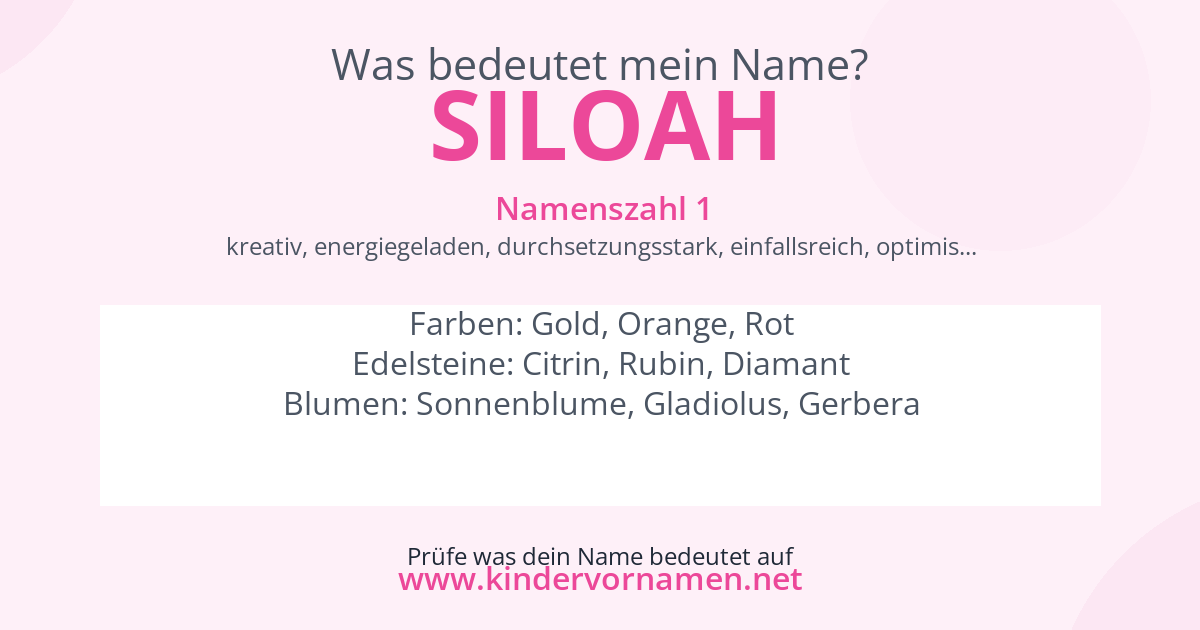 Was bedeutet der Name Siloah?