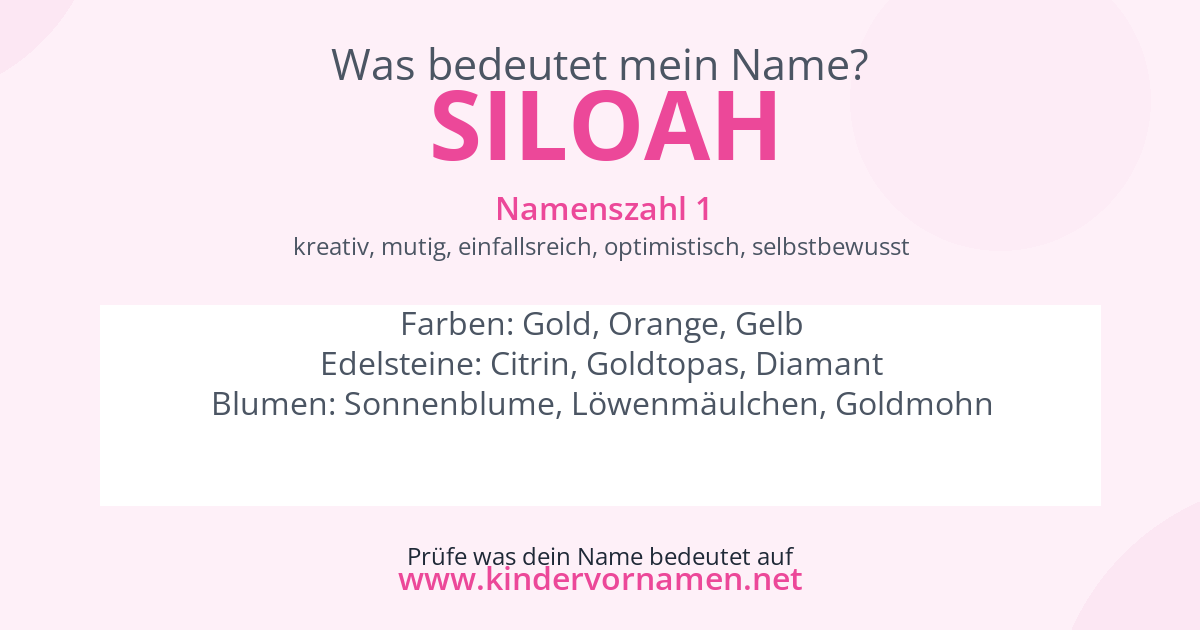 Was bedeutet der Name Siloah?