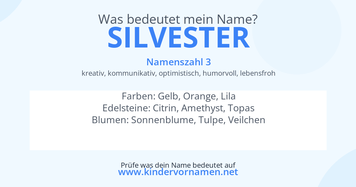 Was bedeutet der Name Silvester?