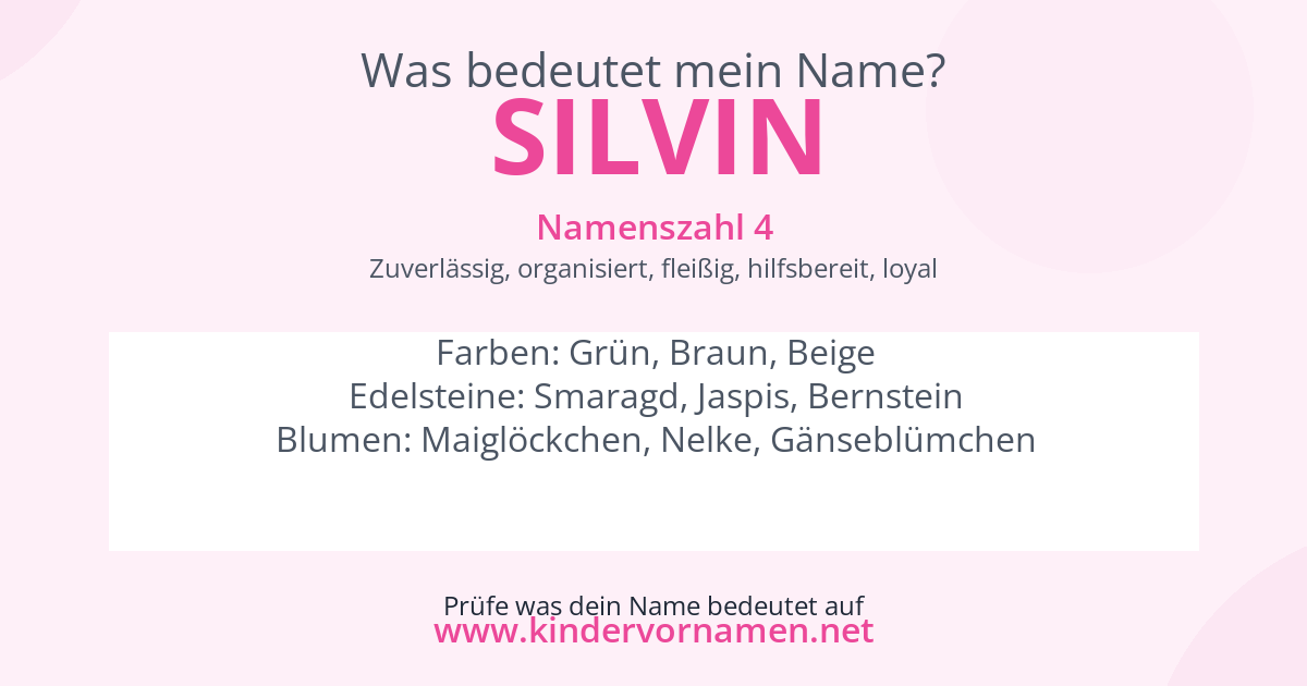Was bedeutet der Name Silvin?