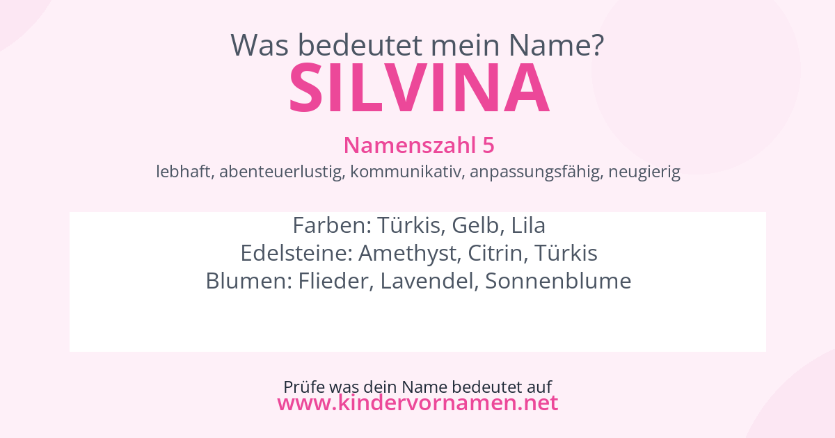 Was bedeutet der Name Silvina?