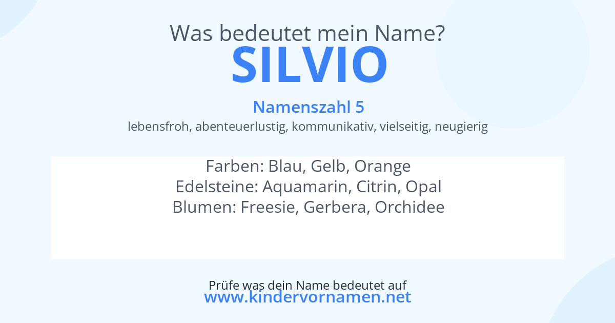 Was bedeutet der Name Silvio?