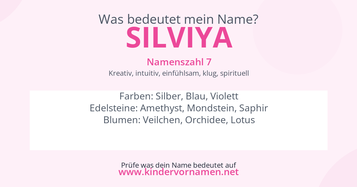Was bedeutet der Name Silviya?