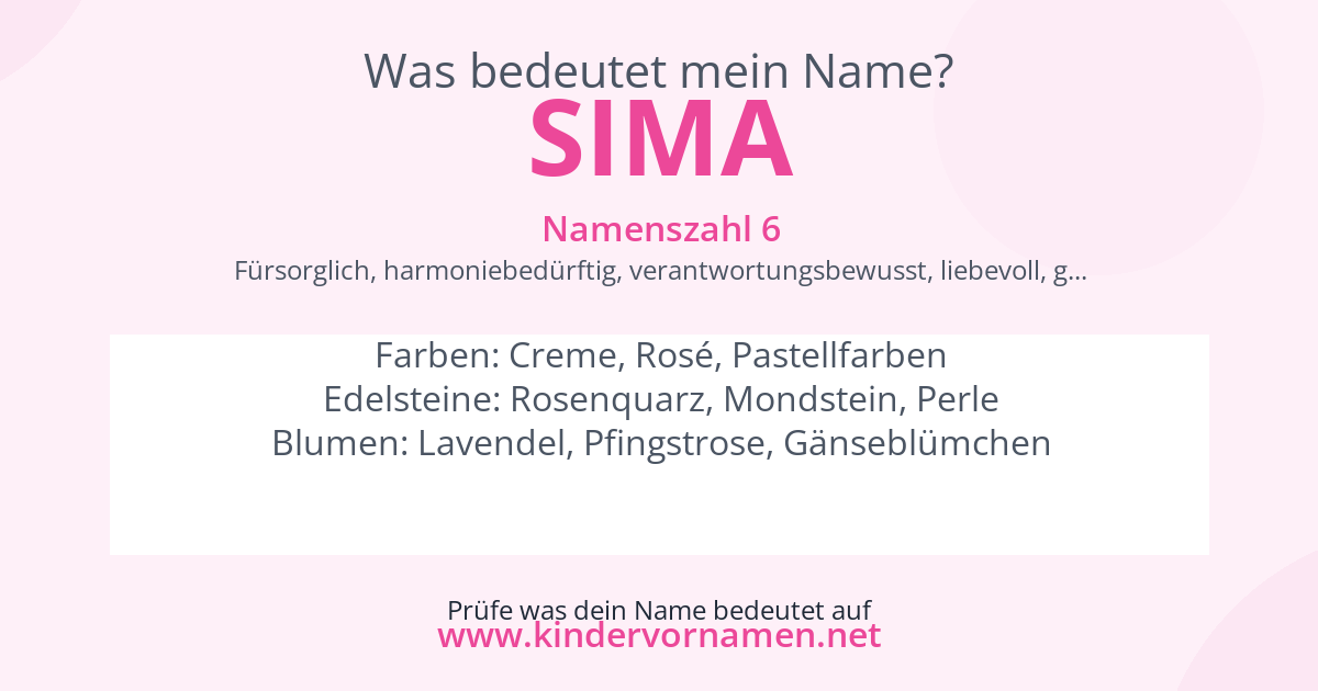 Was bedeutet der Name Sima?