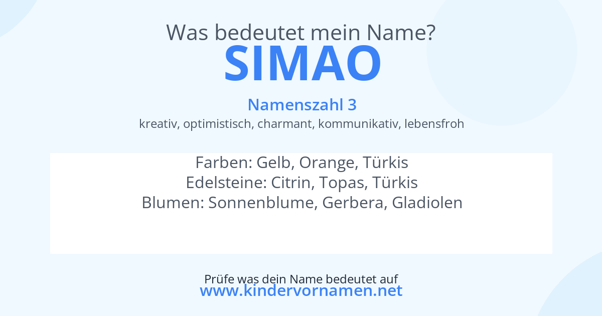 Was bedeutet der Name Simao?