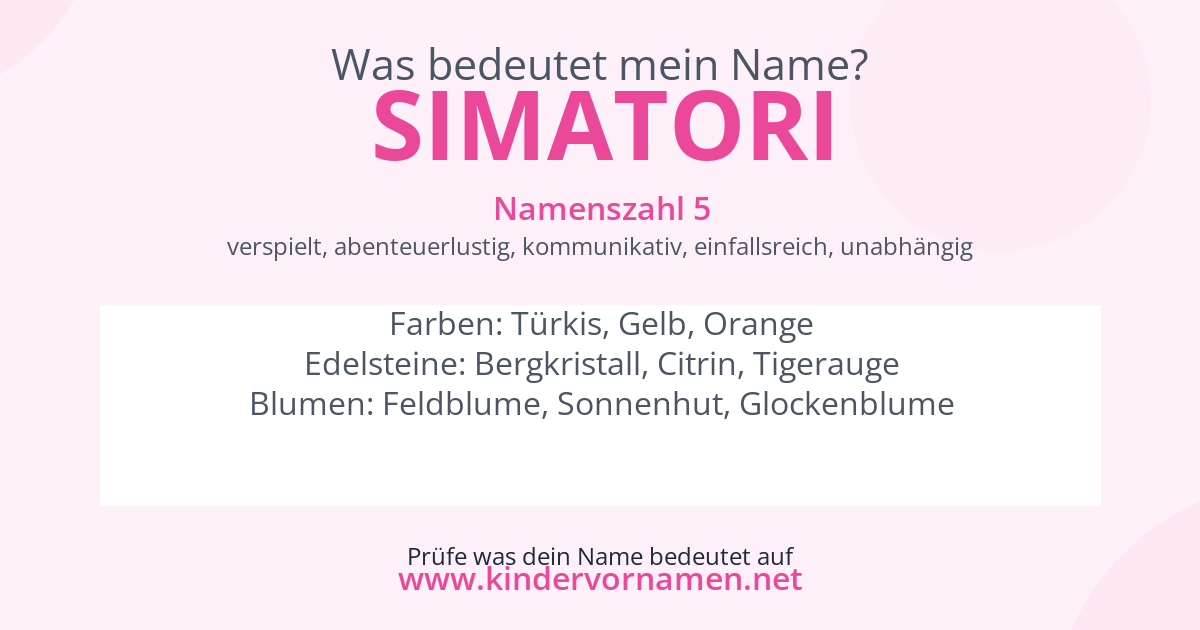 Was bedeutet der Name Simatori?