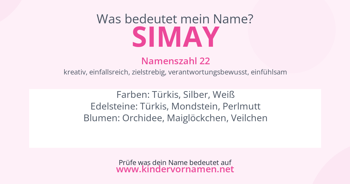 Was bedeutet der Name Simay?