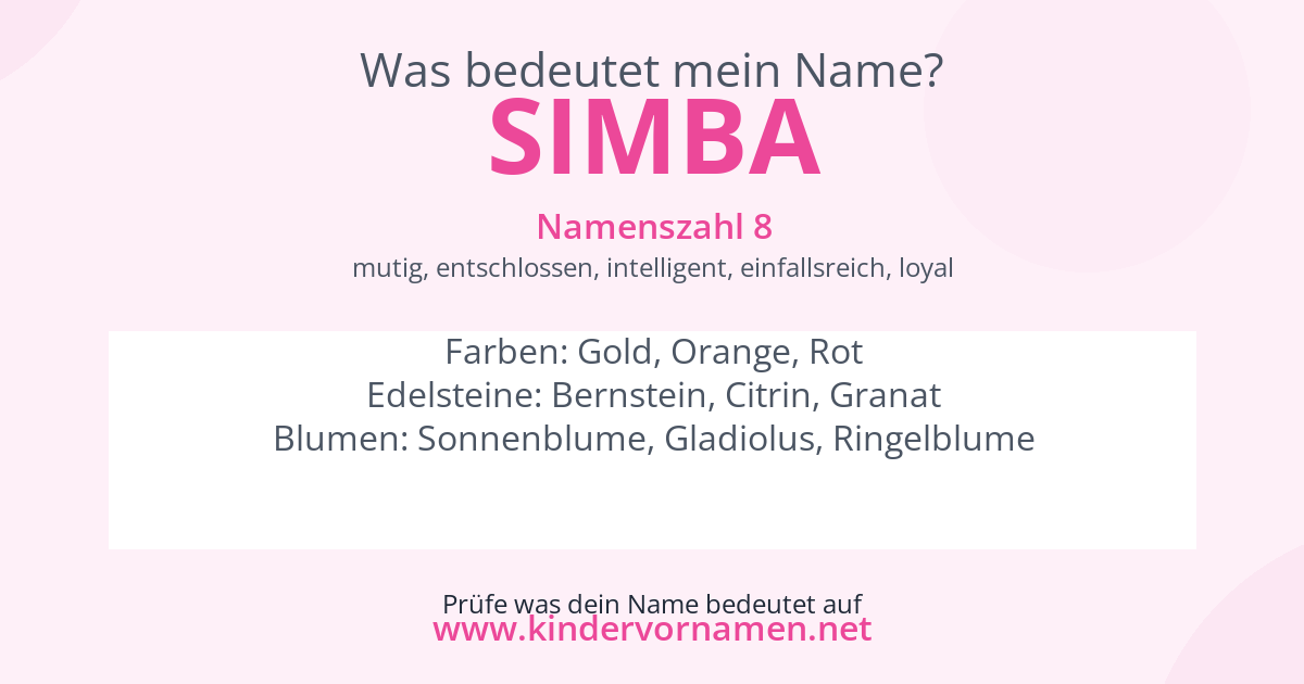Was bedeutet der Name Simba?