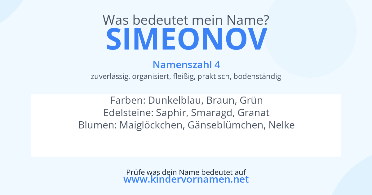 Was bedeutet der Name Simeonov?