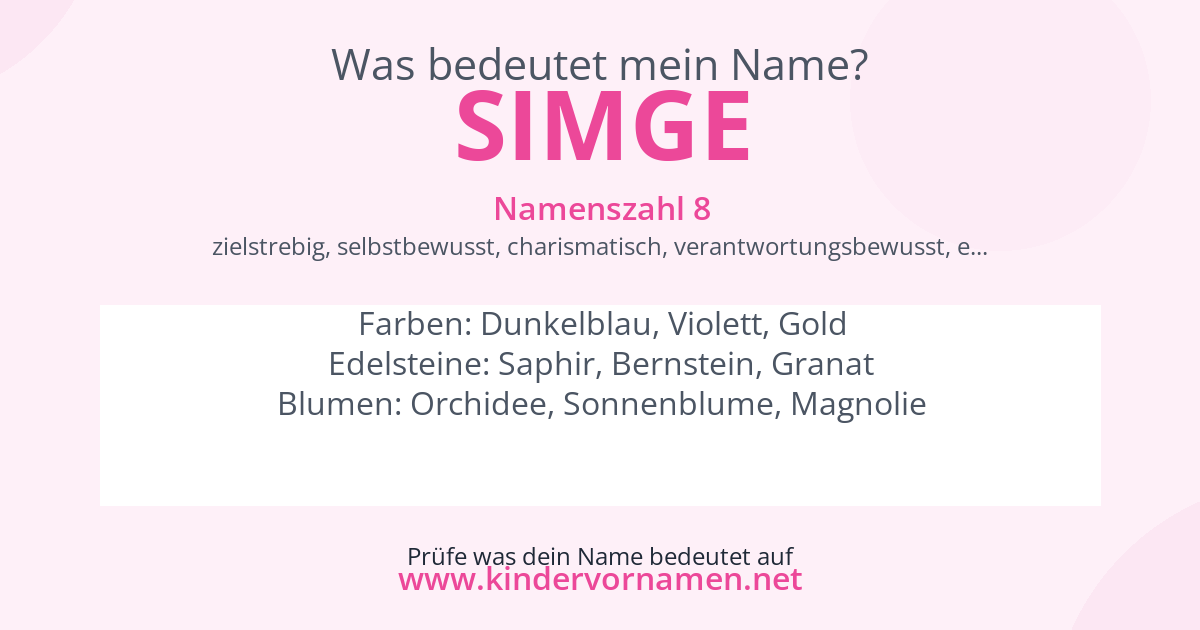 Was bedeutet der Name Simge?