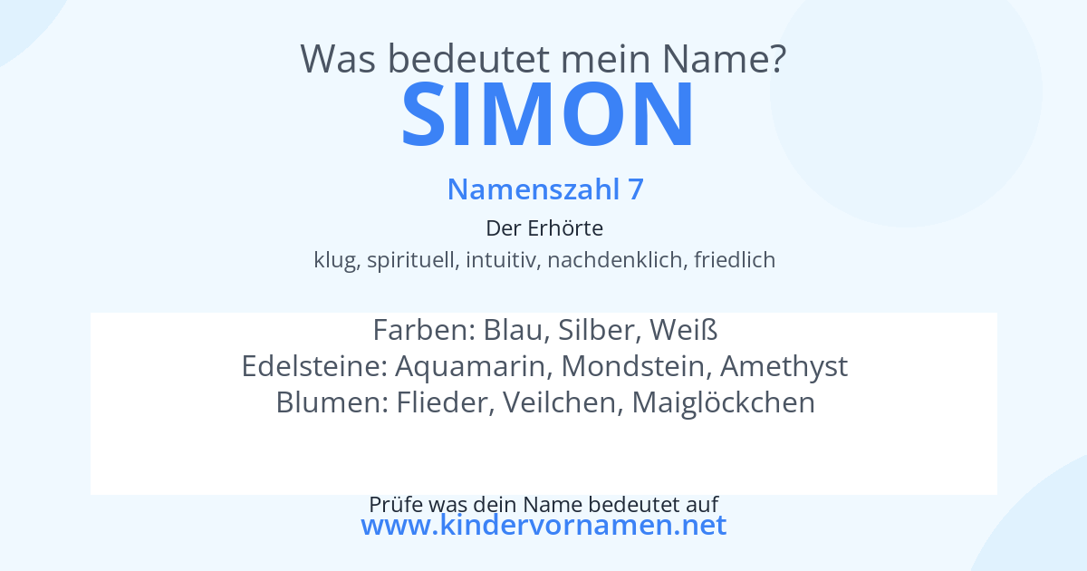 Was bedeutet der Name Simon?