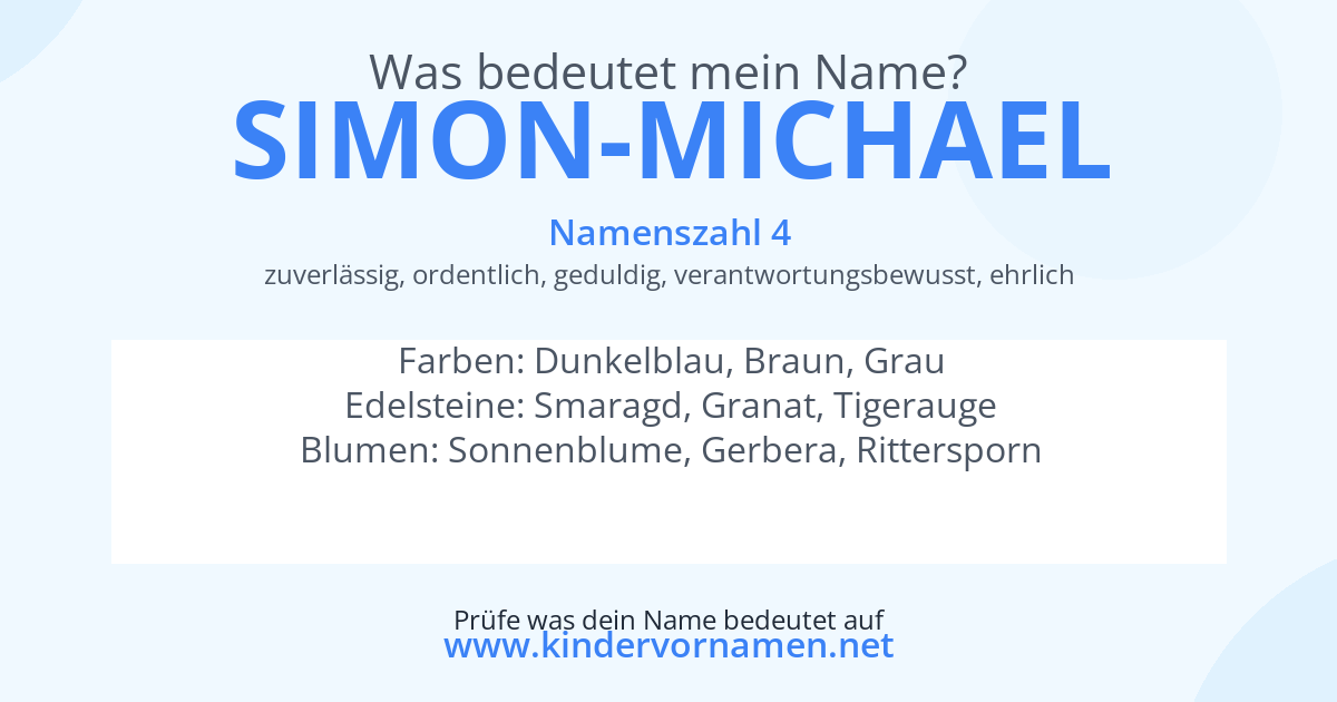 Was bedeutet der Name Simon-Michael?