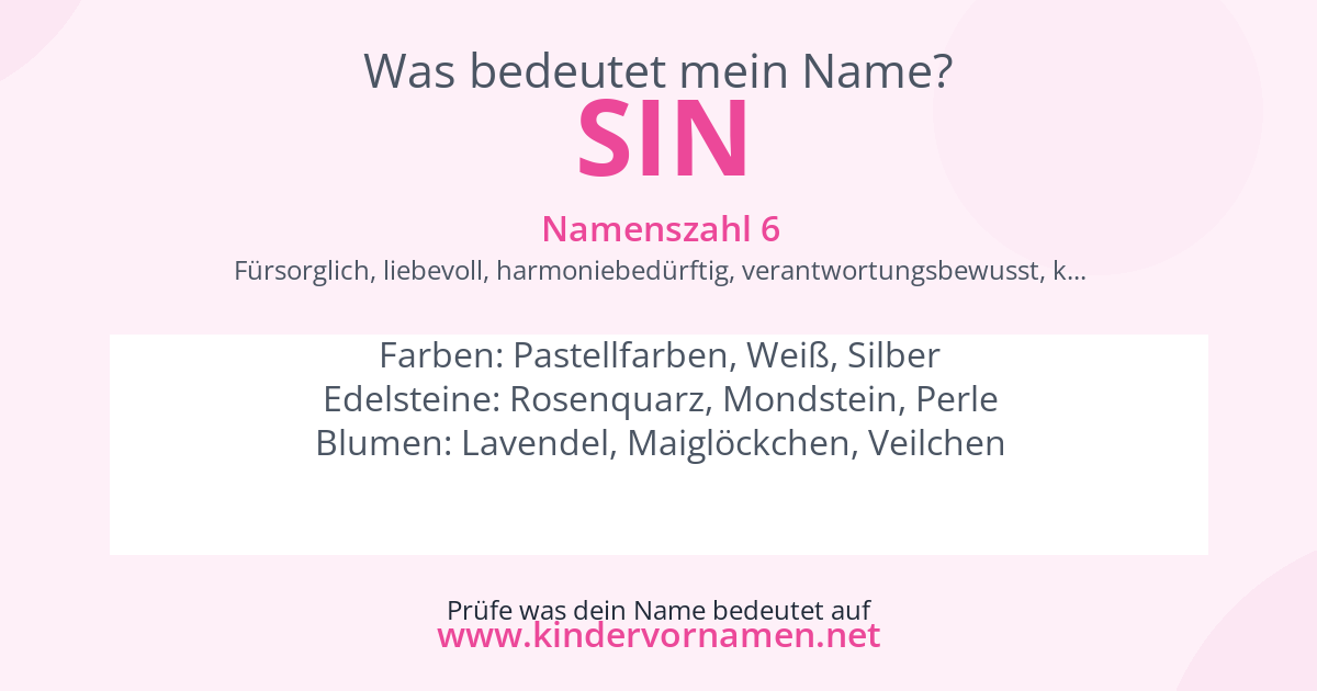 Was bedeutet der Name Sin?