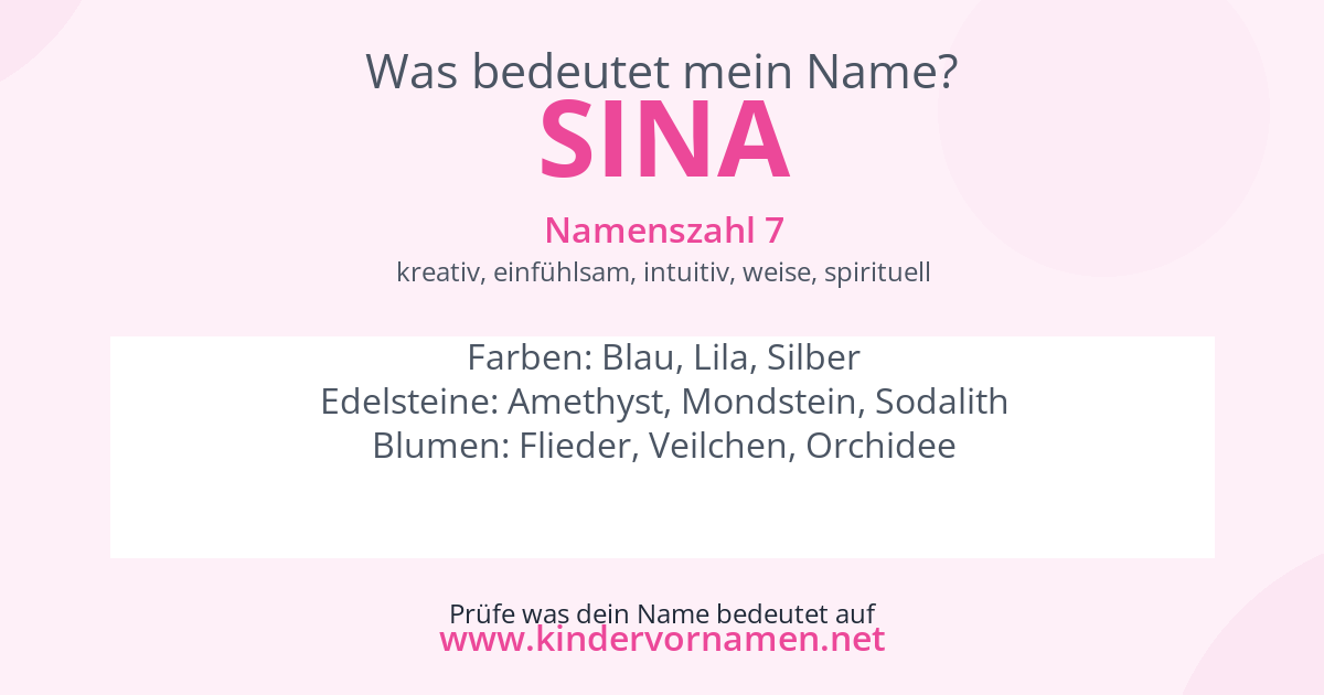 Was bedeutet der Name Sina?