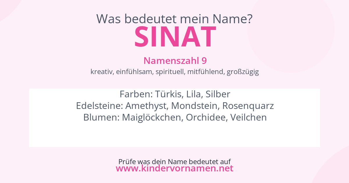 Was bedeutet der Name Sinat?