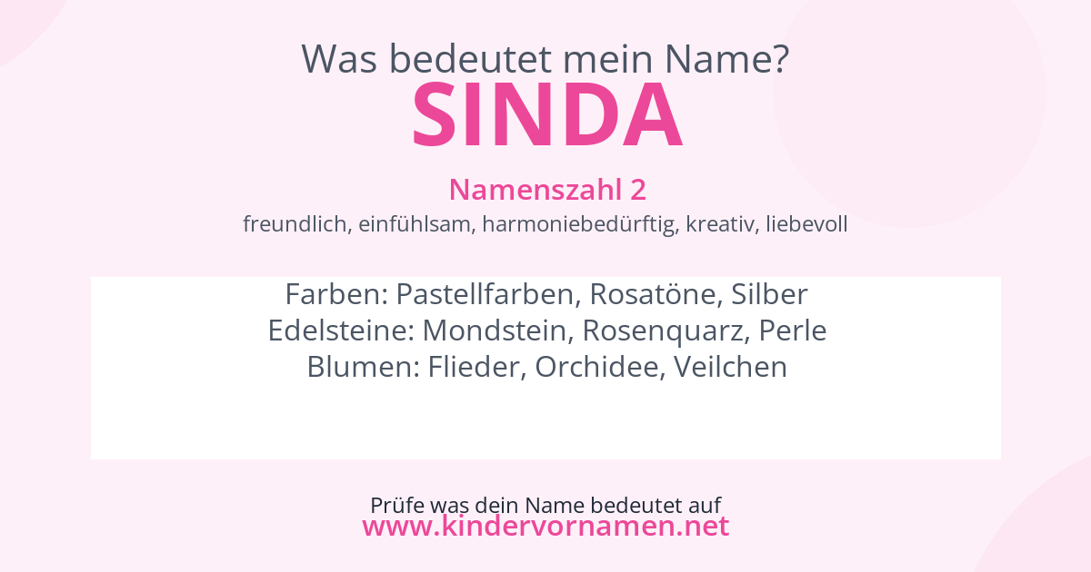 Was bedeutet der Name Sinda?
