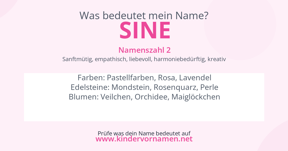 Was bedeutet der Name Sine?