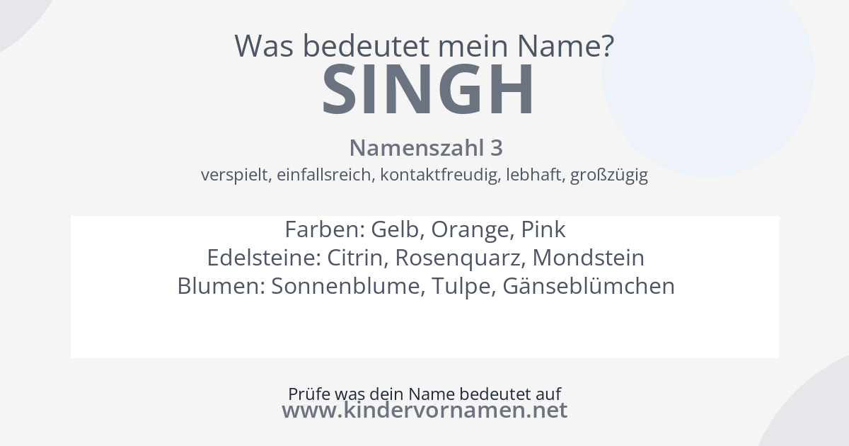 Was bedeutet der Name Singh?