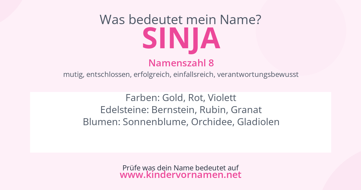 Was bedeutet der Name Sinja?