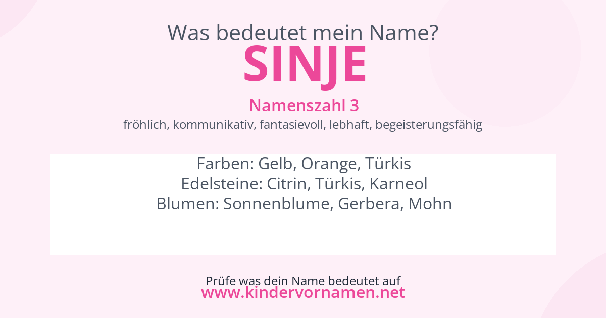 Was bedeutet der Name Sinje?