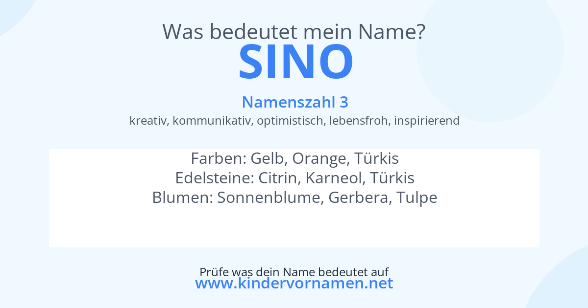 Was bedeutet der Name Sino?