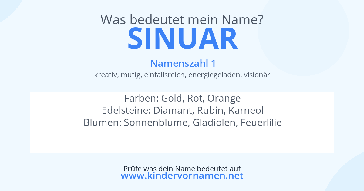 Was bedeutet der Name Sinuar?