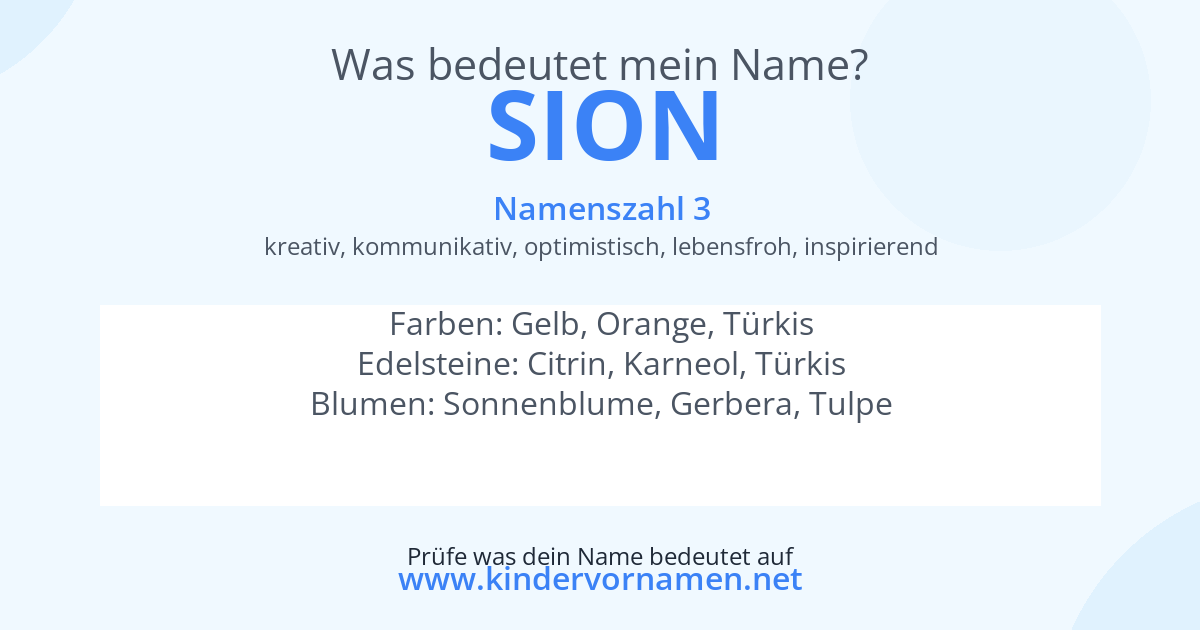 Was bedeutet der Name Sion?