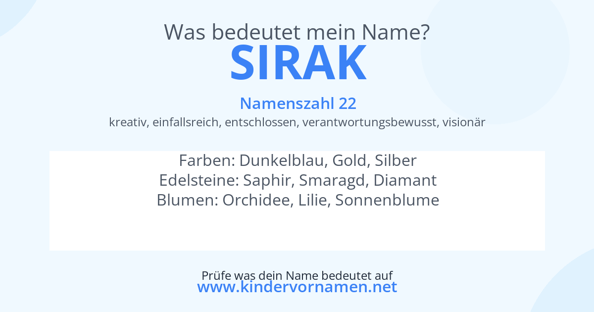 Was bedeutet der Name Sirak?