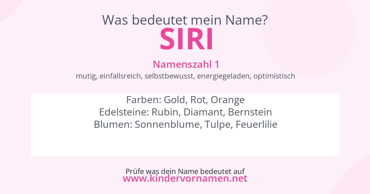 Was bedeutet der Name Siri?