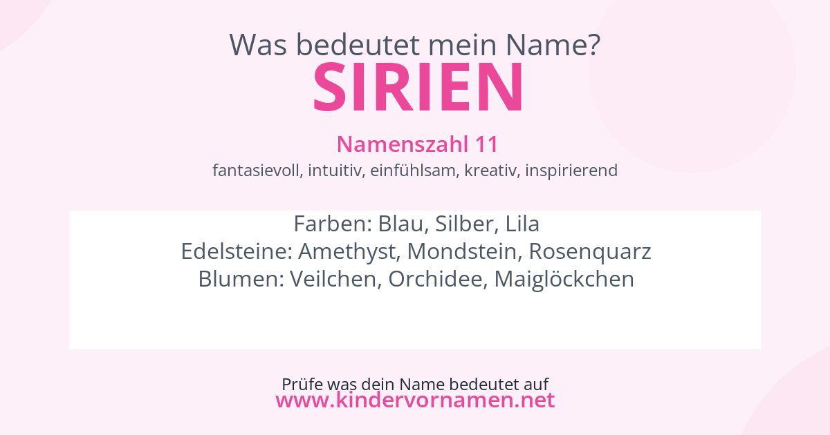 Was bedeutet der Name Sirien?