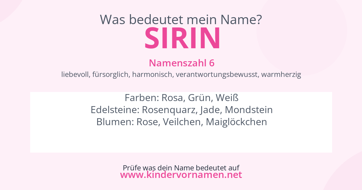 Was bedeutet der Name Sirin?
