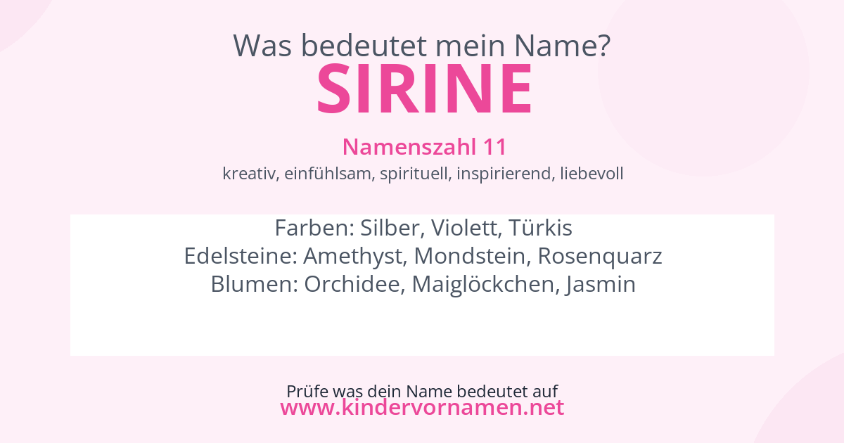 Was bedeutet der Name Sirine?