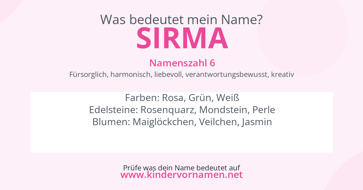 Was bedeutet der Name Sirma?
