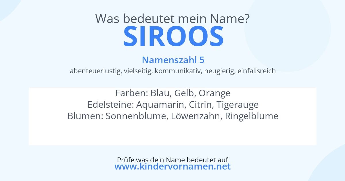 Was bedeutet der Name Siroos?