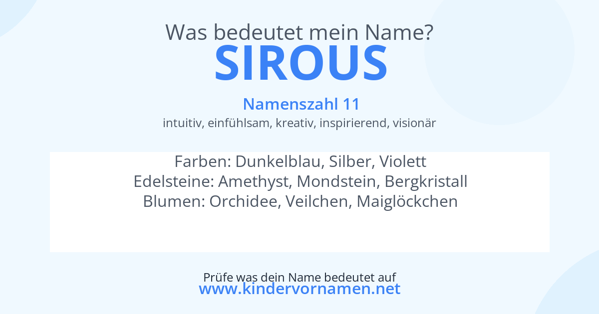 Was bedeutet der Name Sirous?
