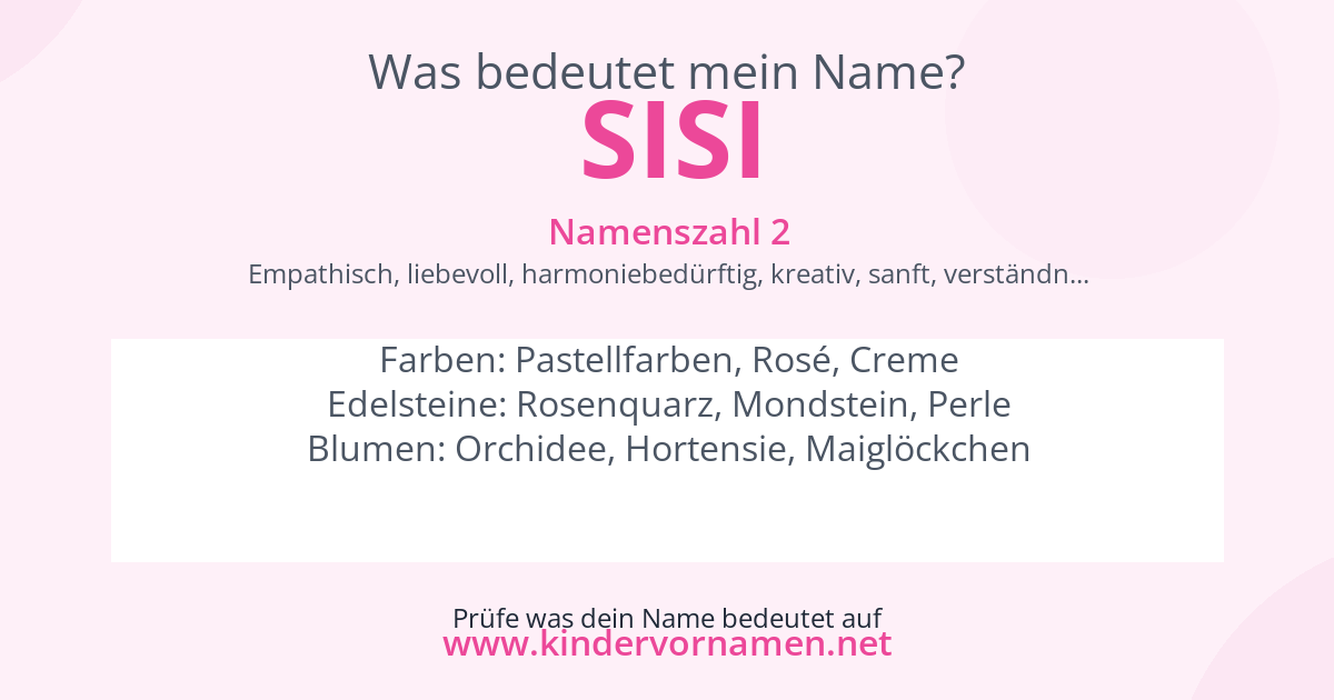 Was bedeutet der Name Sisi?