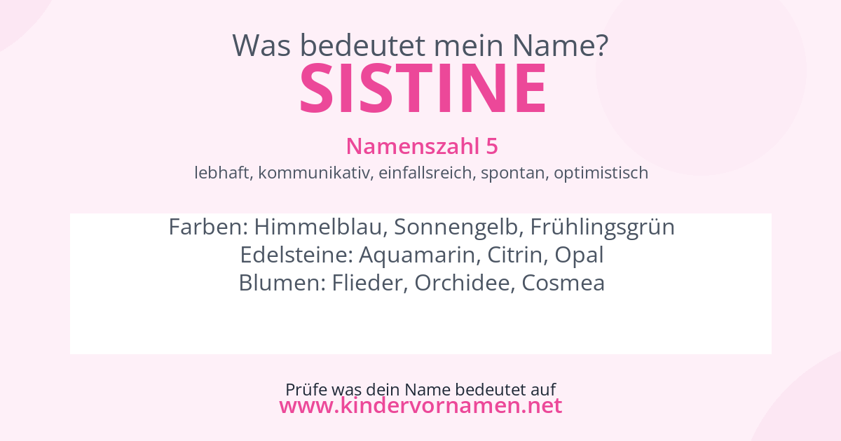 Was bedeutet der Name Sistine?