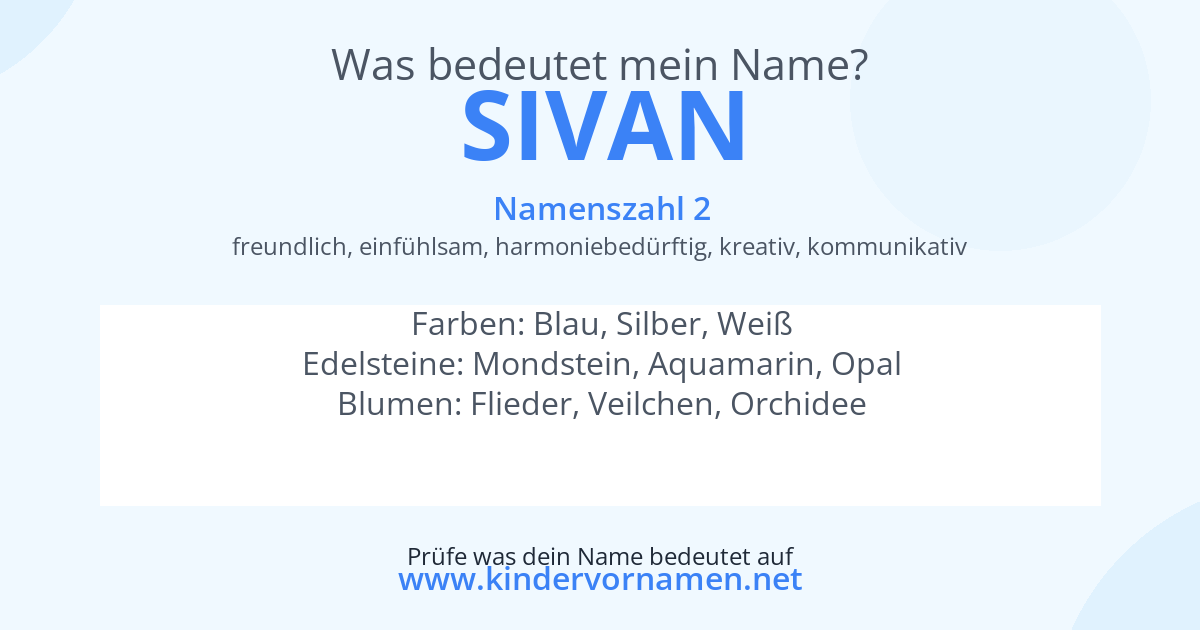 Was bedeutet der Name Sivan?